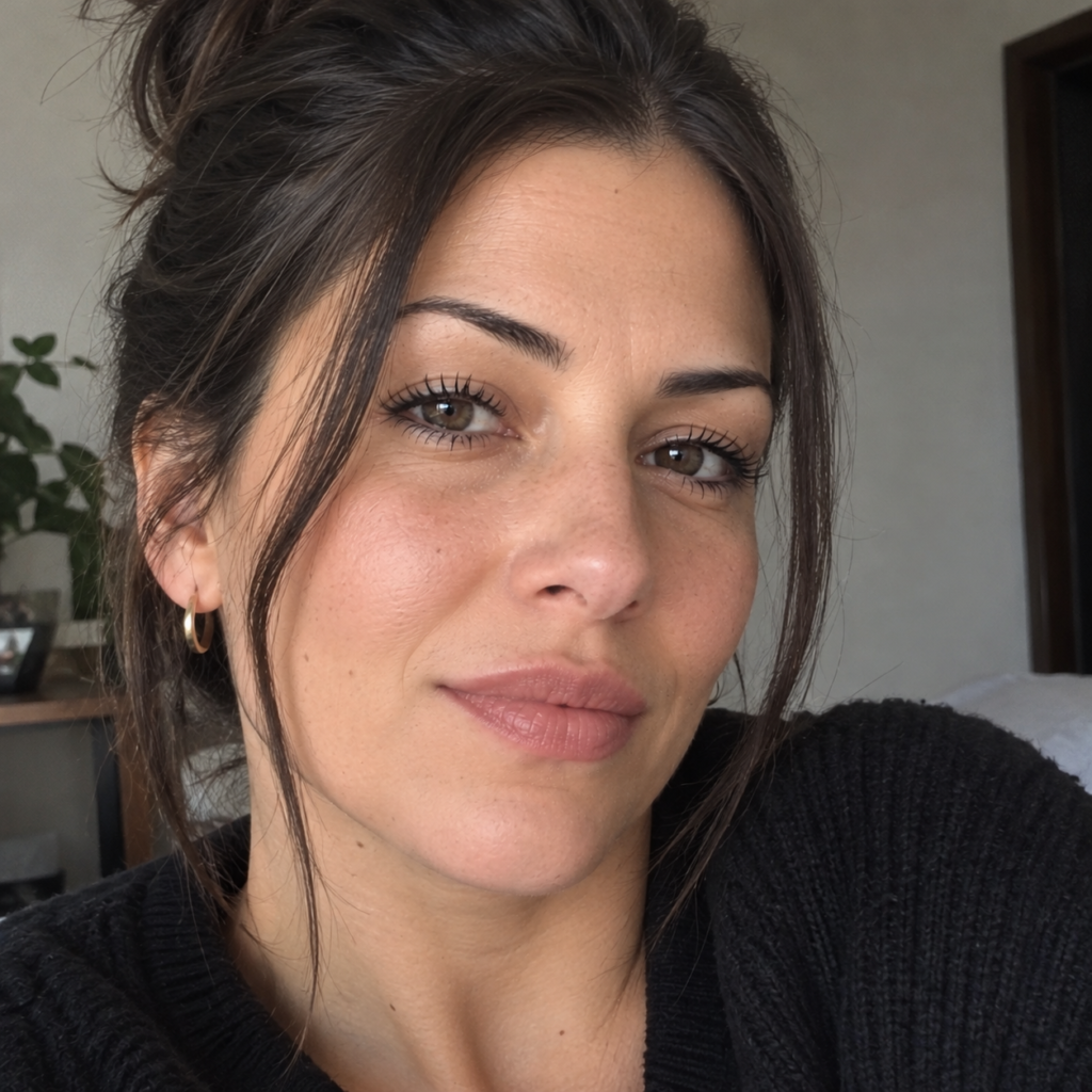 cozy close up portrait with greenery