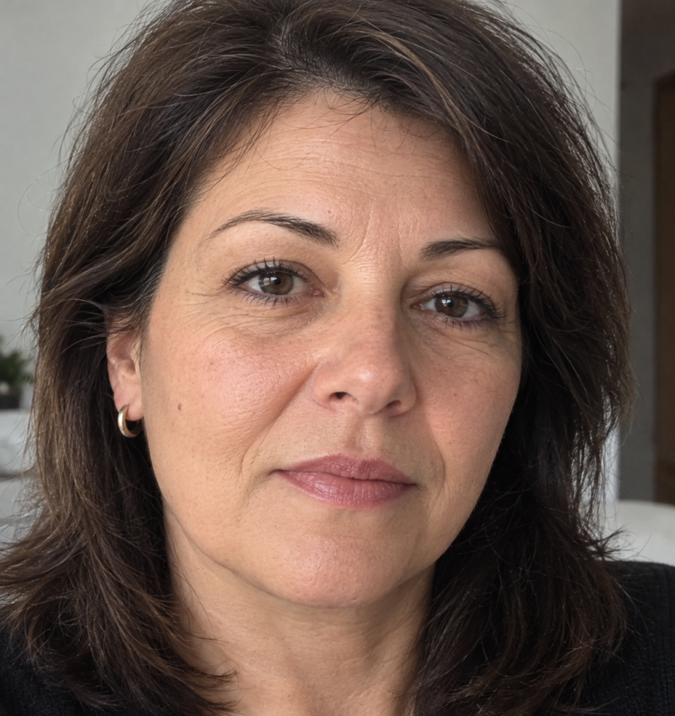 natural portrait of a middle aged woman