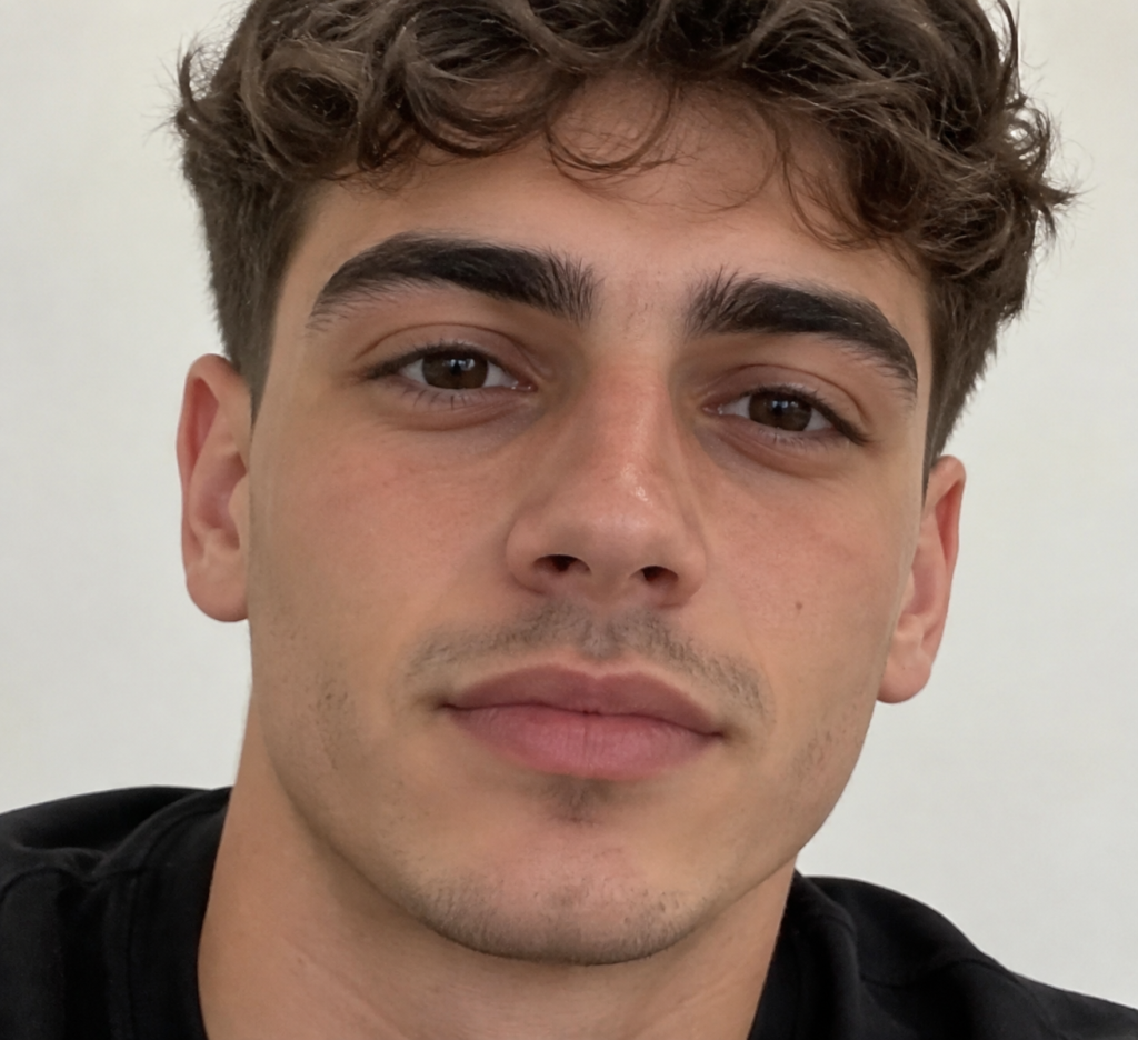 young man in soft light